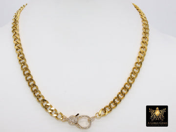 Gold Wrap Necklace, Chunky Link Bracelet, 304 Gold Stainless Curb Chain Jewelry - A Girls Gems